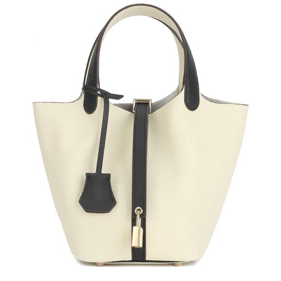 Tiffany & Fred Paris Leather Top Handle Satchel, White - Picture 1 of 3